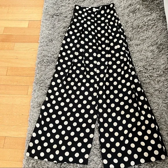 ZARA Polka Dot High Waist Satin Pants, XS - Picture 4 of 10